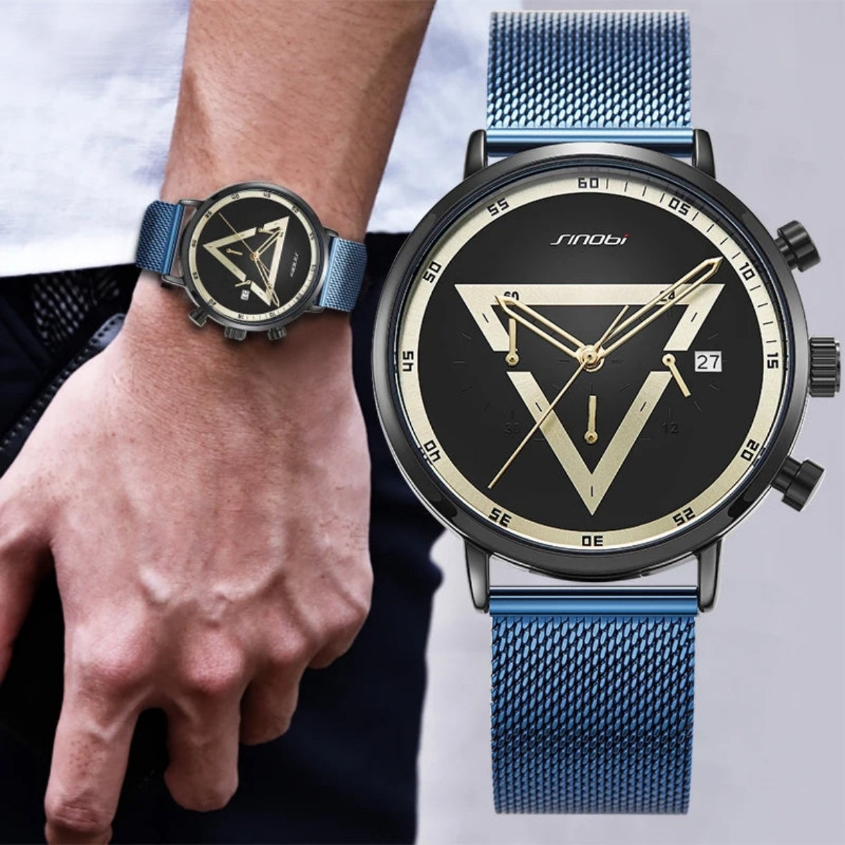 Stylish Men's Quartz Chronograph Watch - Multifunctional Sports Timepiece with Luminous Hands