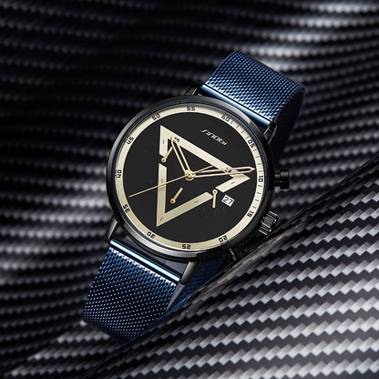 Stylish Men's Quartz Chronograph Watch - Multifunctional Sports Timepiece with Luminous Hands