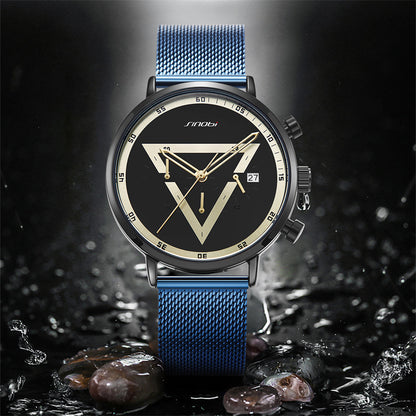 Stylish Men's Quartz Chronograph Watch - Multifunctional Sports Timepiece with Luminous Hands