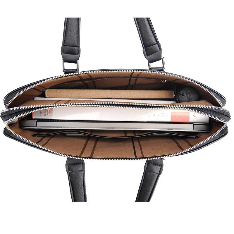 Elevate Your Style with the new Men's Crocodile Pattern Leather Briefcase - Spacious, Sophisticated, and Perfect for Business!