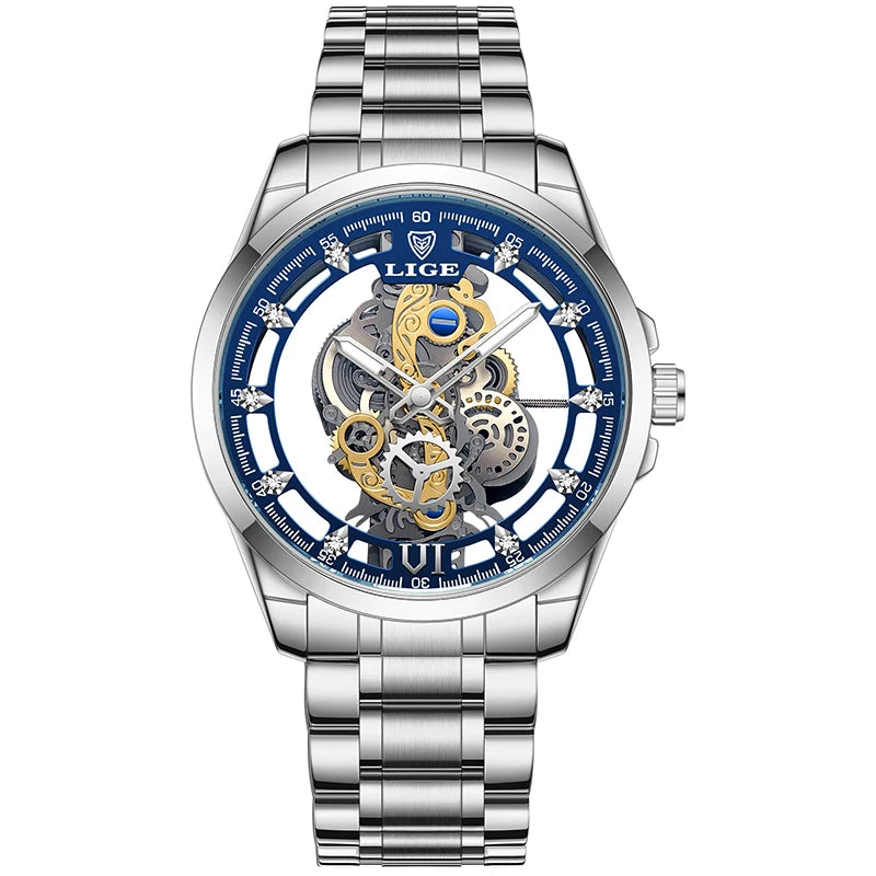 Elevate Your Style with the 2026 Gold Skeleton Automatic Quartz Watch - Luxury Men's Timepiece