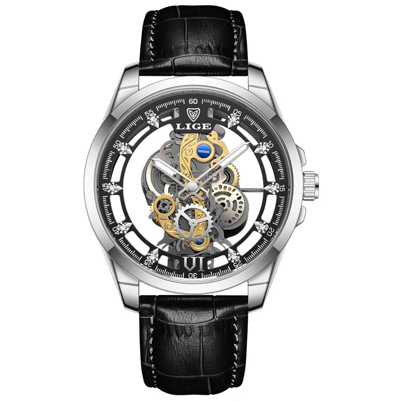 Elevate Your Style with the 2026 Gold Skeleton Automatic Quartz Watch - Luxury Men's Timepiece