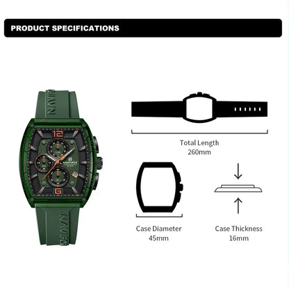 Discover the Ultimate Men's Quartz Wristwatch: Waterproof, Luminous, and Stylish Silicone Strap for Casual Elegance