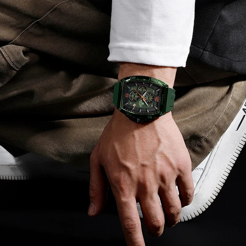 Discover the Ultimate Men's Quartz Wristwatch: Waterproof, Luminous, and Stylish Silicone Strap for Casual Elegance